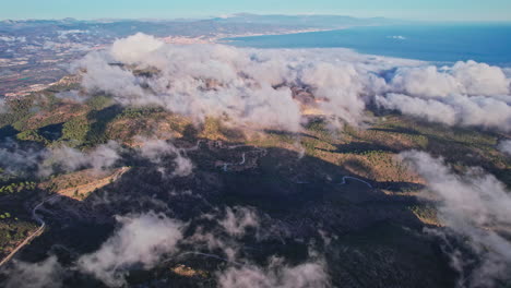 aerial view from drone with the costa del sol in the background