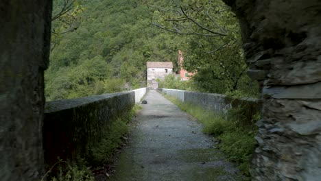 ancient roman aqueduct view from a drone