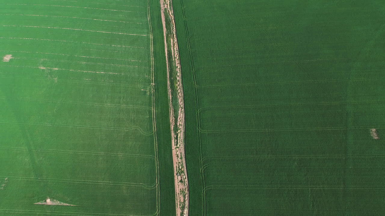 Aerial View of Green Agricultural Fields