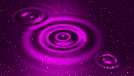 purple glitter waves radiate in circles.