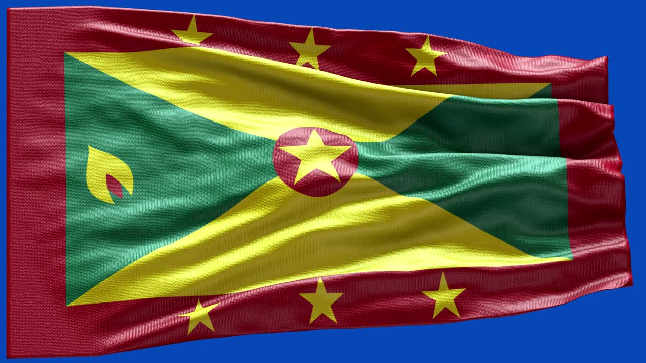 4k bandera muy detallada de granada - bandera de granada alto detalle - bandera nacional patrón de ondas de granada elementos en bucle