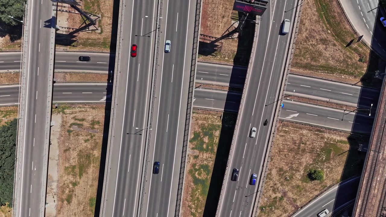 Traffic flows along roads near Bratislava in Slovakia