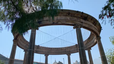 neoclassical round column structure in central american guatemalan city center park