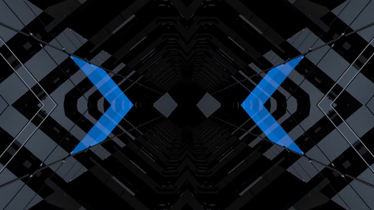 Abstract Digital Tunnel with Pulsing Blue and Purple Neon Lights