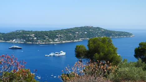 panoramic coastal view of saint-jean-cap-ferrat, french riviera