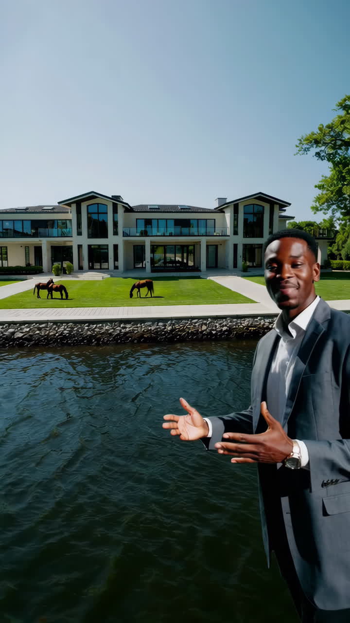 Visite d'une propriété de luxe avec les chevaux du domaine