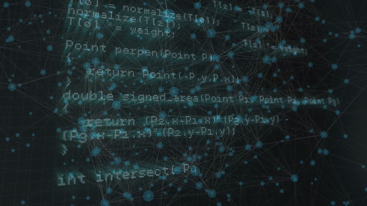 animatie van diverse gegevensverwerking in de digitale ruimte