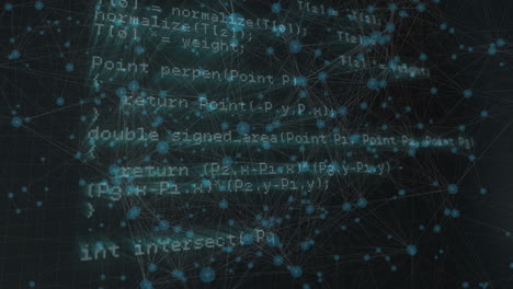 animación del procesamiento de datos diversos en el espacio digital