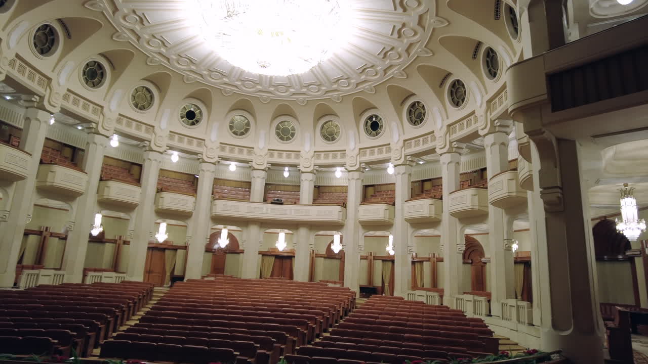 The inside of the Palace of Parliament in Bucharest, Romania