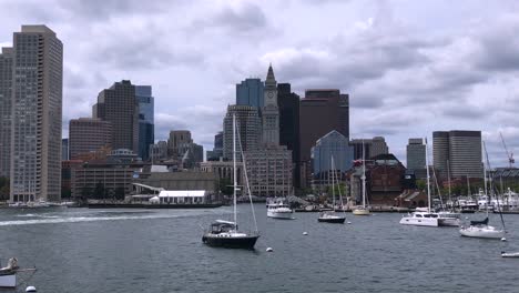 boston harbor, massachussetts, september 2018, sunny day.