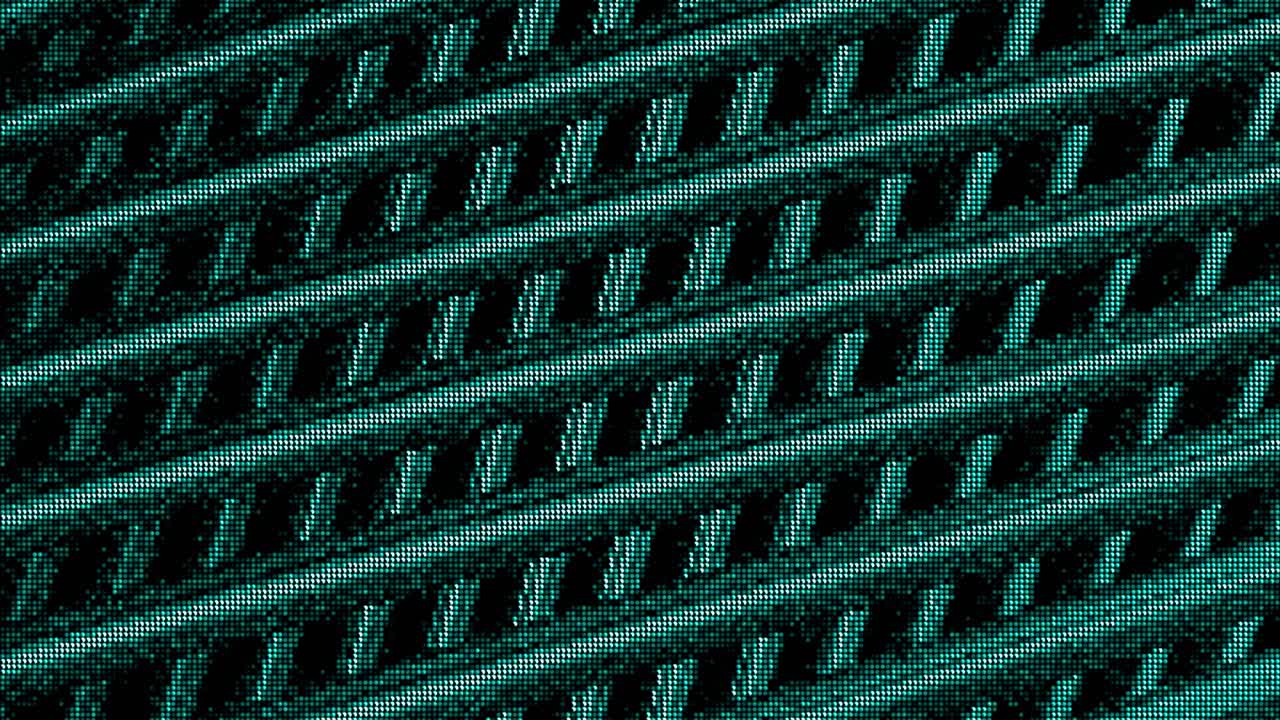 Abstract Geometric Pattern with Blue and Green Pixels