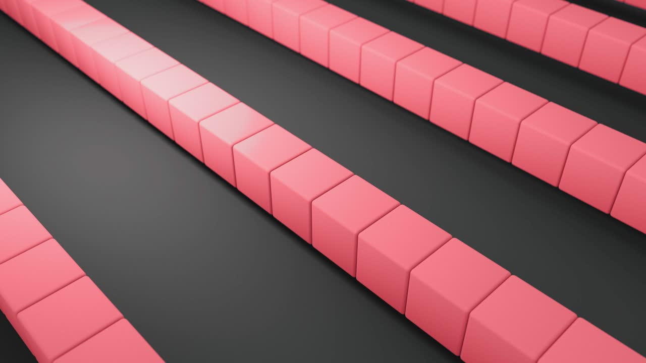 набор разных цветов 3d-кубиков вращающейся анимации. 4k беспрепятственный цикл формирует фоновые кадры.