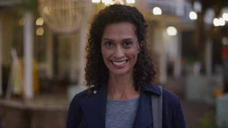 portrait beautiful mature business woman smiling happy enjoying successful urban lifestyle independent female entrepreneur in city evening slow motion