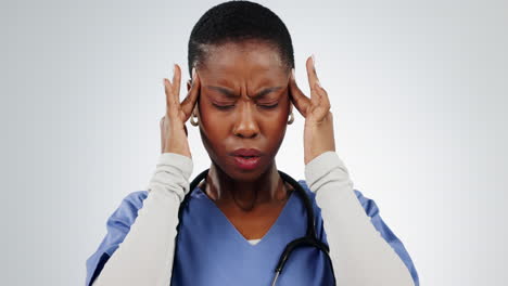 Stress,-black-woman-and-doctor-with-headache