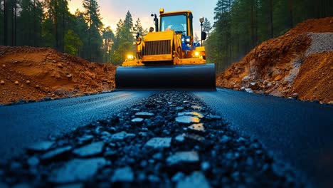 road construction in the forest