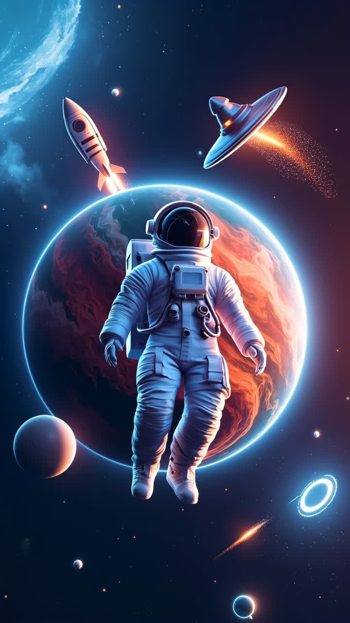 Astronaut's Cosmic Journey Through Space