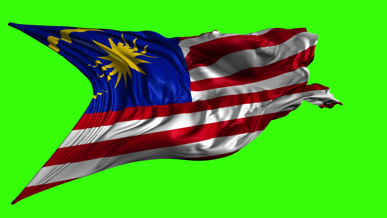 Bandiera della Malesia su schermo verde