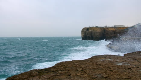 ocean in slow motion before the storm at portland