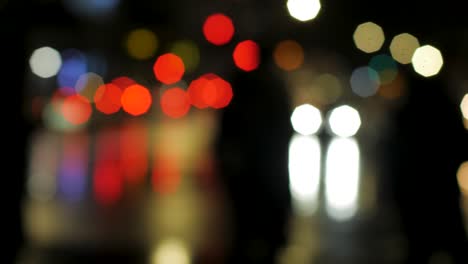 Nachtverkehr-Bokeh-Kamera-Unschärfehintergrund-In-Melbourne-Defocus-Nachtverkehr