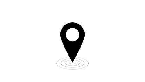 map marker on white background. pointer symbol, pin line. location sign. navigation map, gps, direction, place, compass concept. 4k video resolution