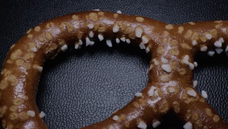 extreme close up pan of a pretzel