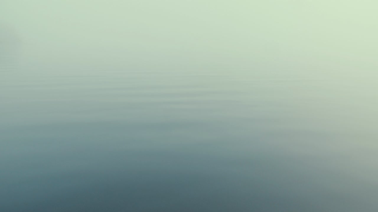 espesa niebla a través del agua en el lago baja visibilidad