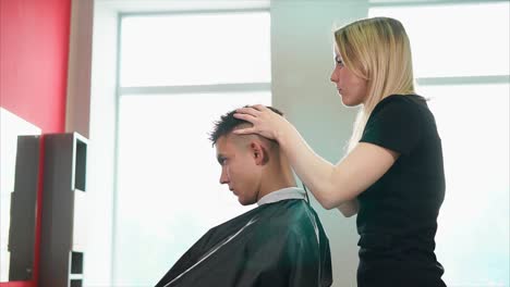 haircut at a salon