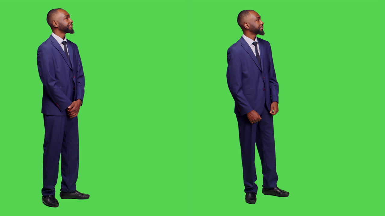 Man in Suit on Green Screen