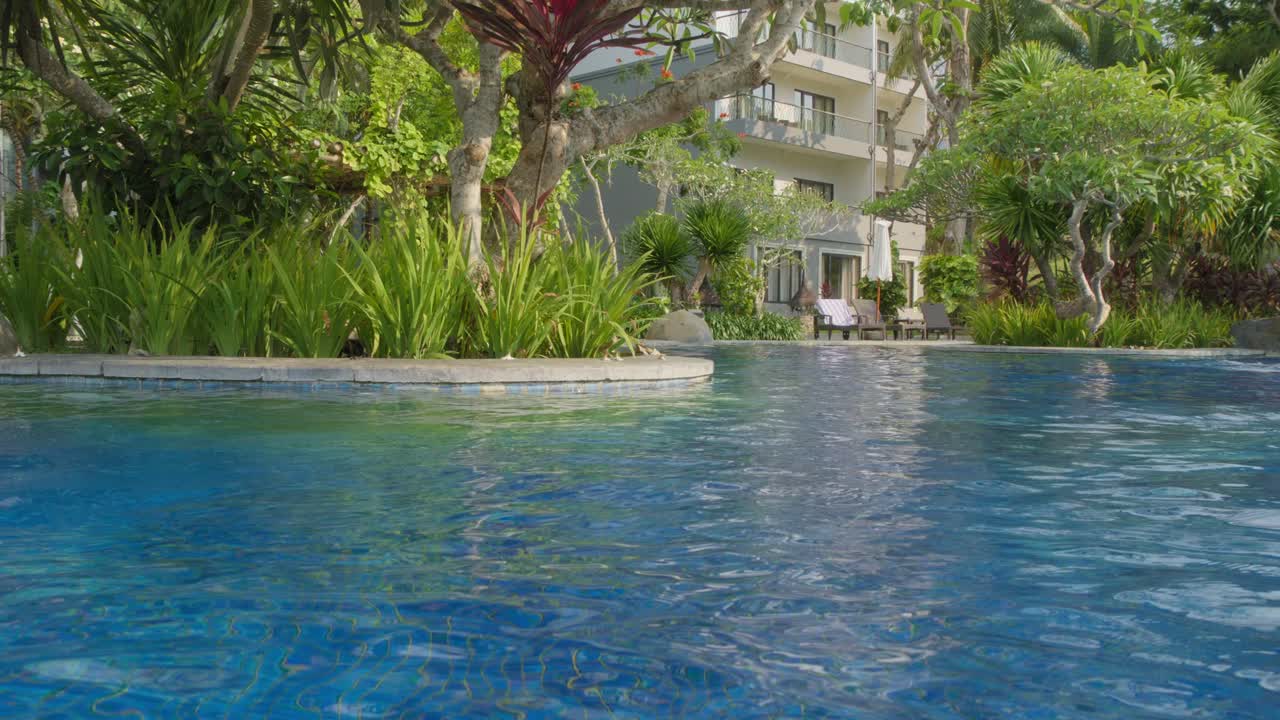 Træer i pool på Bintang Flores Hotel, Labuan Bajo, Indonesien
