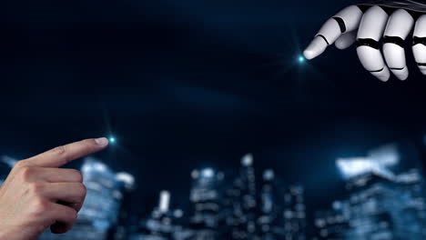 el robot futurista la inteligencia artificial iluminando el concepto de la tecnología ai