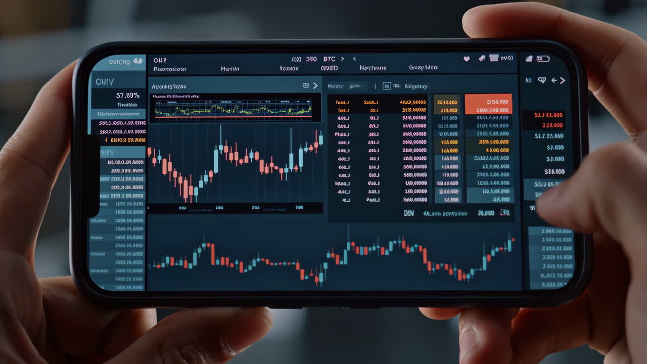 Stock market trading on mobile concept background | Free Vector