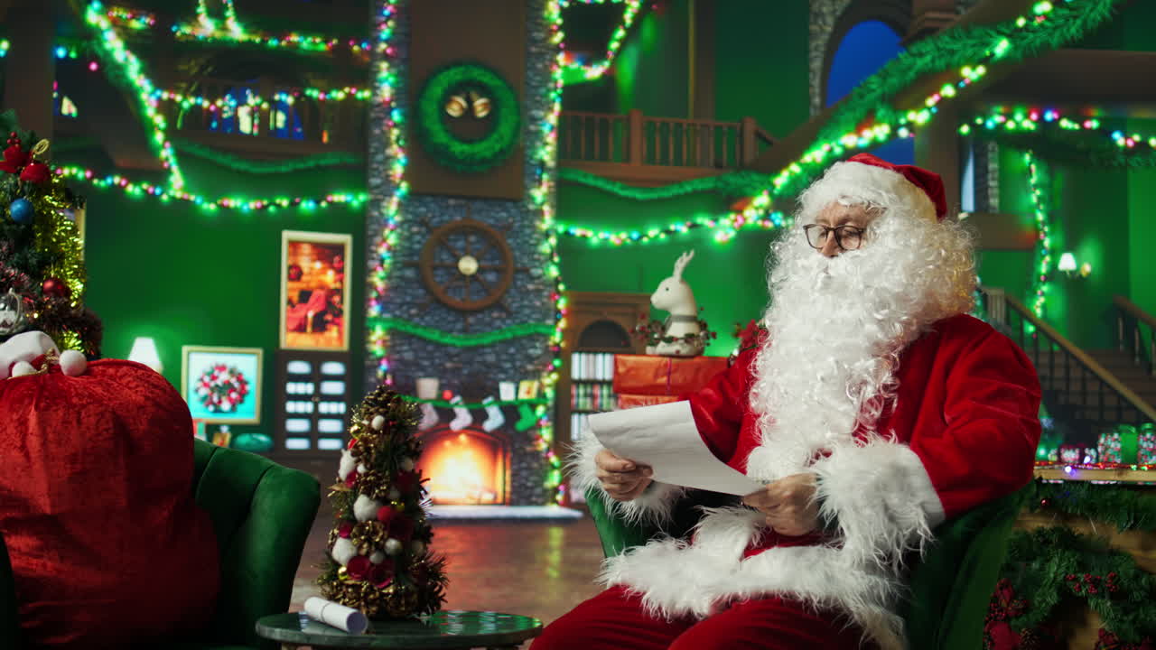 산타가 편지를 읽는 것