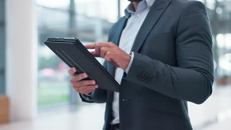 business-man,-hands-and-walking-with-tablet