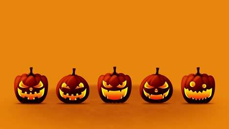 la lanterna de la cabeza de calabaza de halloween, el bucle