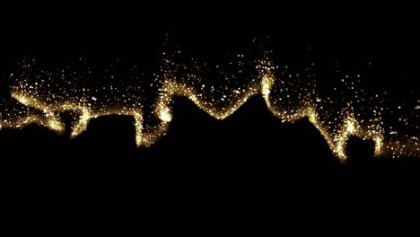 gold sky. abstract stardust smokey wave particles. nano dynamic flow with 3d particles.