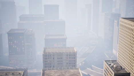 skyscrapers covered by morning fog