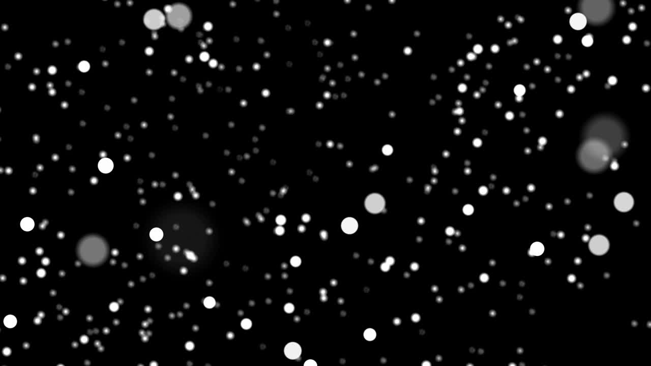 White dots is random flying animation on black background. Animation of