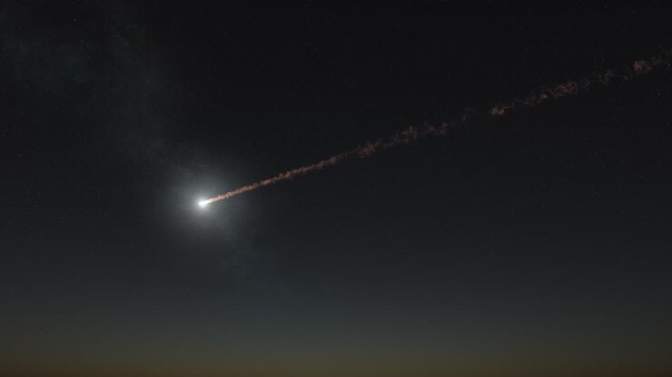 Meteor Shower in the Night Sky