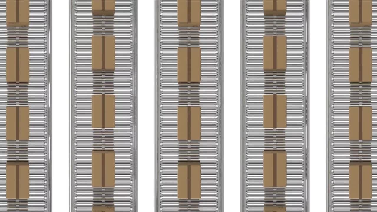 paquetes en cintas transportadoras