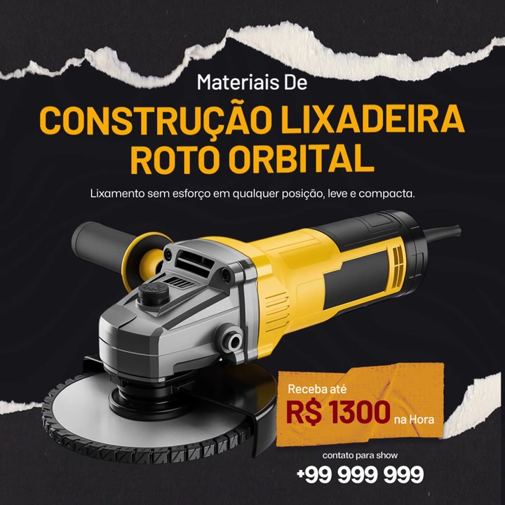 Yellow Angle Grinder Power Tool for Construction and DIY Projects