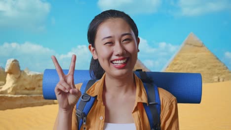 happy traveler in egypt