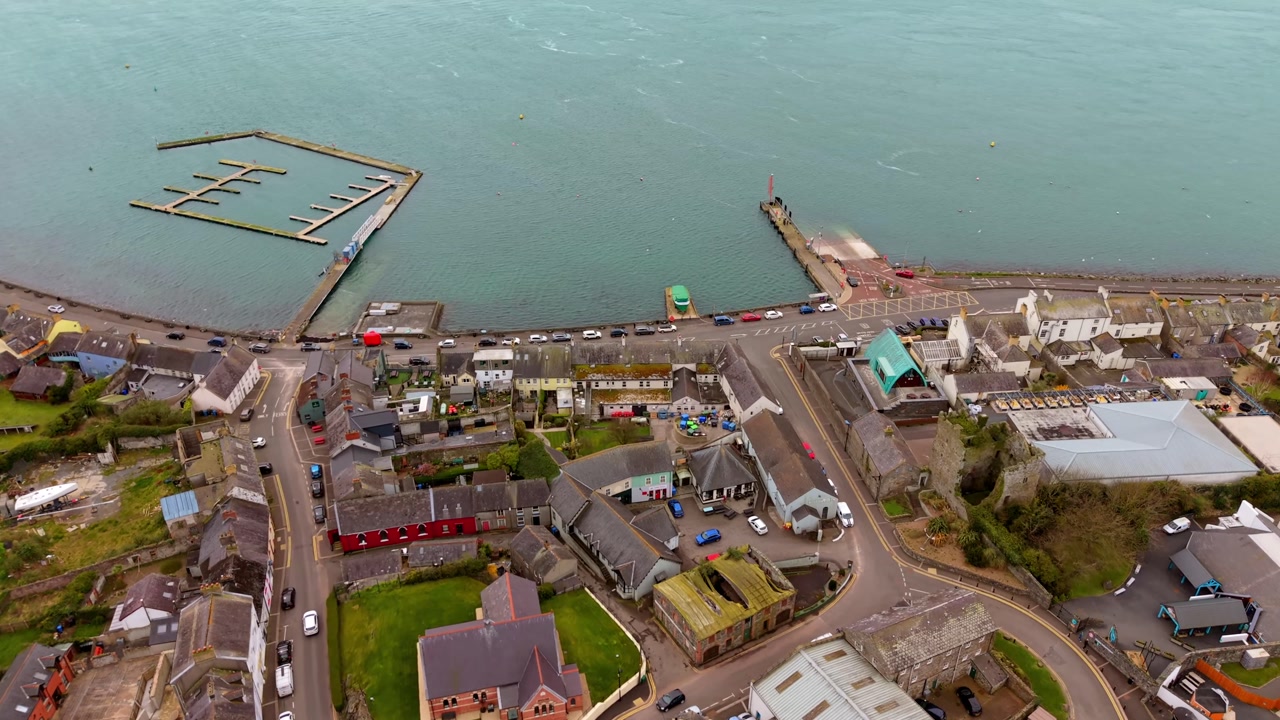 Wide 4K 60FPS aerial video of Portaferry in County Down in the UK. Produced in 3840x2160 and with Rec709 color.