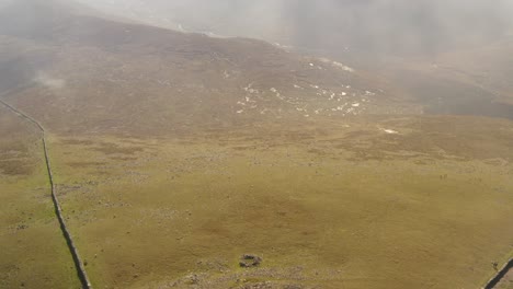Mourne mountains aerial reveals Slieve Donard&#039;s peak