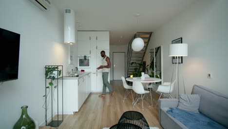 modern apartment kitchen and living area