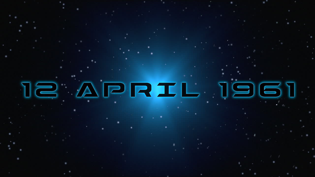 12 aprile 961 con luce blu e campo stellato in galassia.
