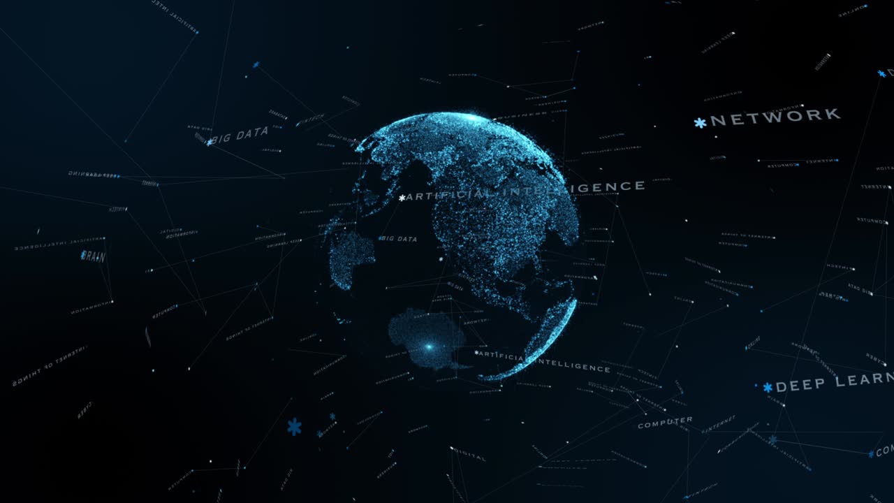 5G and AI technology, Global communication network concept.