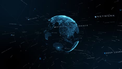 tecnología 5g y ai, concepto de red de comunicación global.