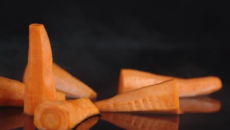fresh carrots with cool steam.