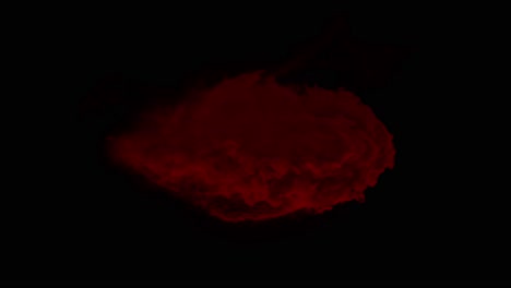 Spooky red smoke forms a malefic skull shape, then dissipates on a black background. Ideal for horror, fantasy, or supernatural visual effects
