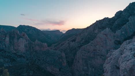 day to night sunset timelapse of rocky formation mountains and valley in teruel, spain timelapse of a summer night